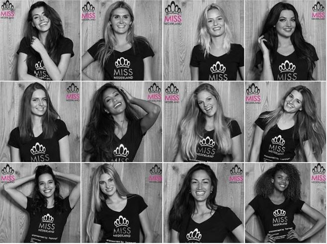 Finalisten van Miss Nederland, met Bohemida als friends van de verkiezing