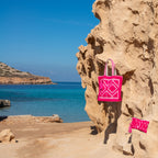 Ibiza beach bag fuchsia, together with the matching toiletry bag