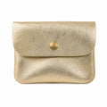 Leren portemonnee metallic goud, vooraanzicht