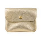 Leren portemonnee metallic goud, vooraanzicht