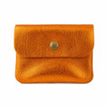 Leren portemonnee metallic oranje, vooraanzicht