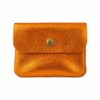 Leren portemonnee metallic oranje, vooraanzicht