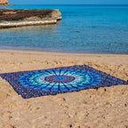 XXL beach towel Blue Paradise 235x220 cm, spread out on the beach