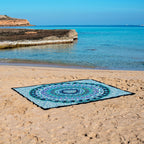 XXL beach towel Hippie Purple 235x220 cm, spread out on the beach