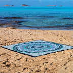 XXL beach towel Hippie Purple 235x220 cm, on the sand by the sea