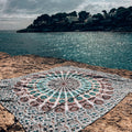 XXL strandlaken Seashell 235x220 cm, op het strand aan zee