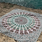 XXL strandlaken Seashell 235x220 cm, volledige print van bovenaf