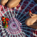 XXL beach towel Seashell Pink 235x220 cm, close up of the pink mandala