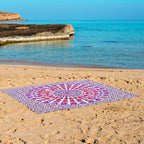 XXL beach towel Seashell Pink 235x220 cm, spread out on the beach