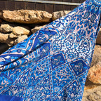 XXL beach towel Star Blue 235x220 cm, close up of the blue print