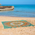 XXL beach towel Tropical Star 235x220 cm, spread out on the beach